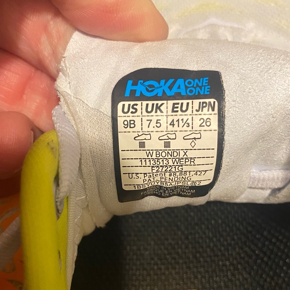 Hoka White and Orange Athletic Shoes - Picture 4 of 5